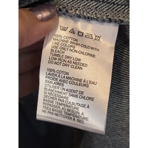 Free People The City Button-Front Denim Dress, Asymmetrical NWT | L |Preppy Boho - Picture 9 of 10